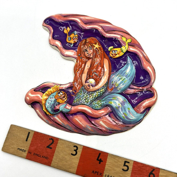 MERMAID Bakery Crafts CAKE TOPPER 4 POP TOPS Sea Shell Little Plastic Blow Mold - Picture 5 of 5